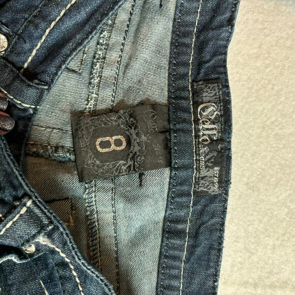Cello Blue Embellished Bootcut Dark Wash Jeans Size 8 - Picture 4 of 7